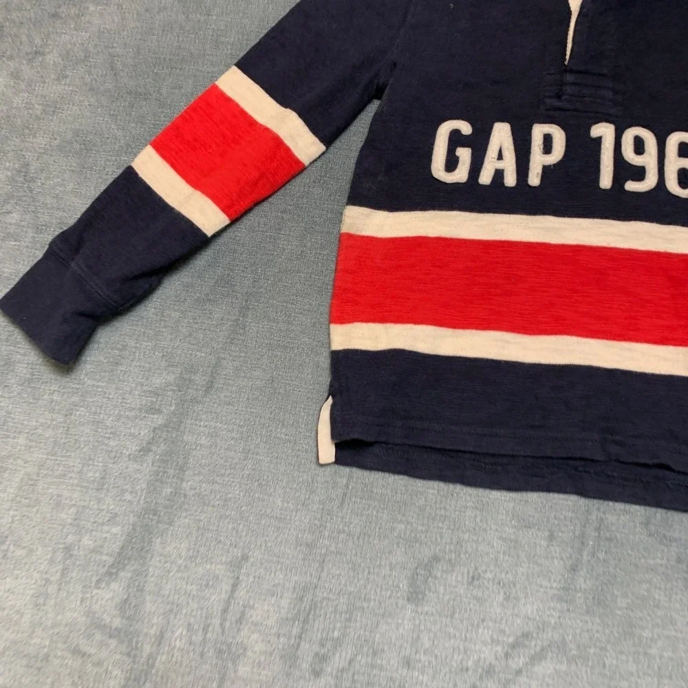 Gap Kids Hoodie Boys XS Multicolor Colorblock Henley Neck Side Slit High Low Hem